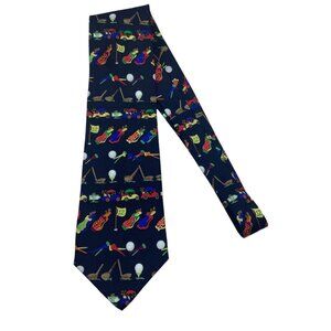 Golfing Medley By Alynn Neckwear Novelty Silk Tie Creative American Design